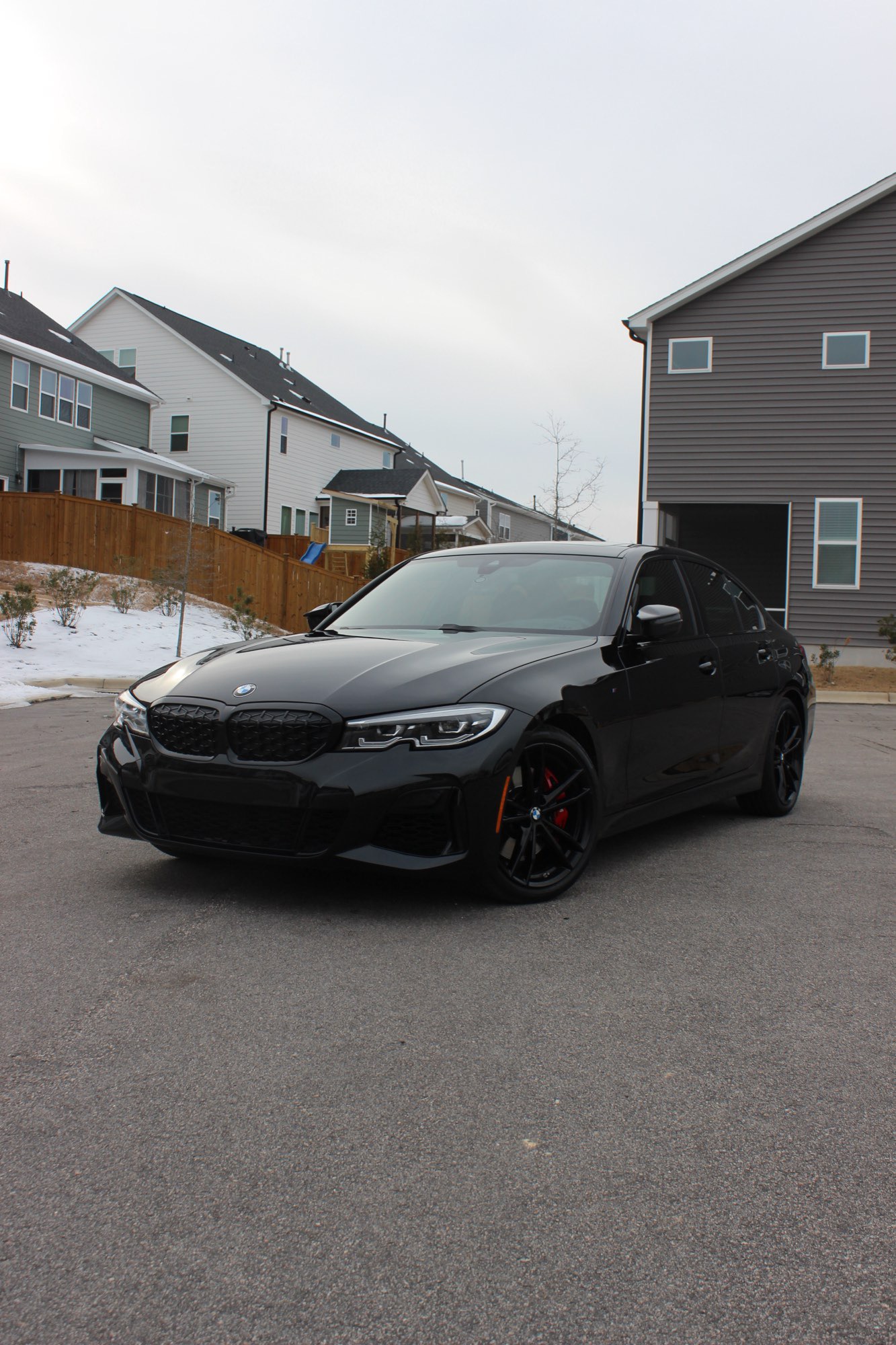 Black BMW M340i after two-step paint correction by Tang Detailing in Raleigh NC